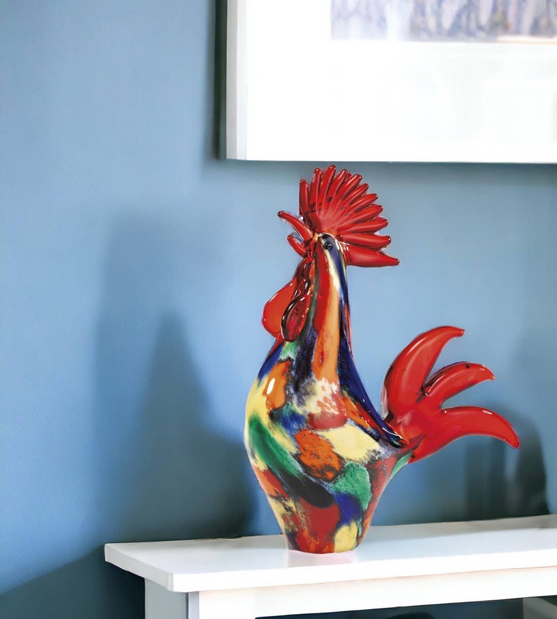 HomeRoots – wholesale Decorative figurine – 11" Red Murano Glass Rooster Figurine Tabletop Sculpture8