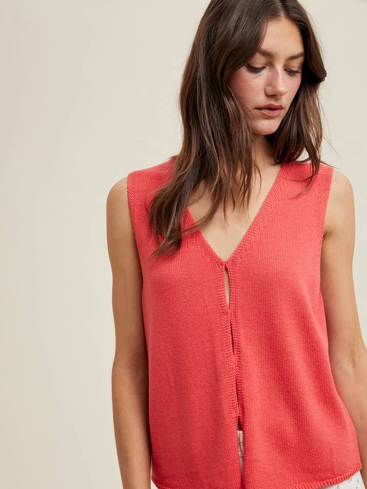 KNIT SWEATER TANK TOP / WL25-10551 for wholesale by Wishlist Apparel