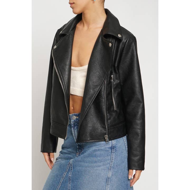 Sans Souci - Vente Veste en cuir – femme - Veste moto en PU1