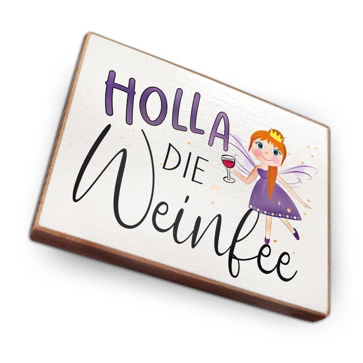 wammi - Wholesale Magnet - Fridge Magnet Made of Beech Wood - Hola Die Weinfee