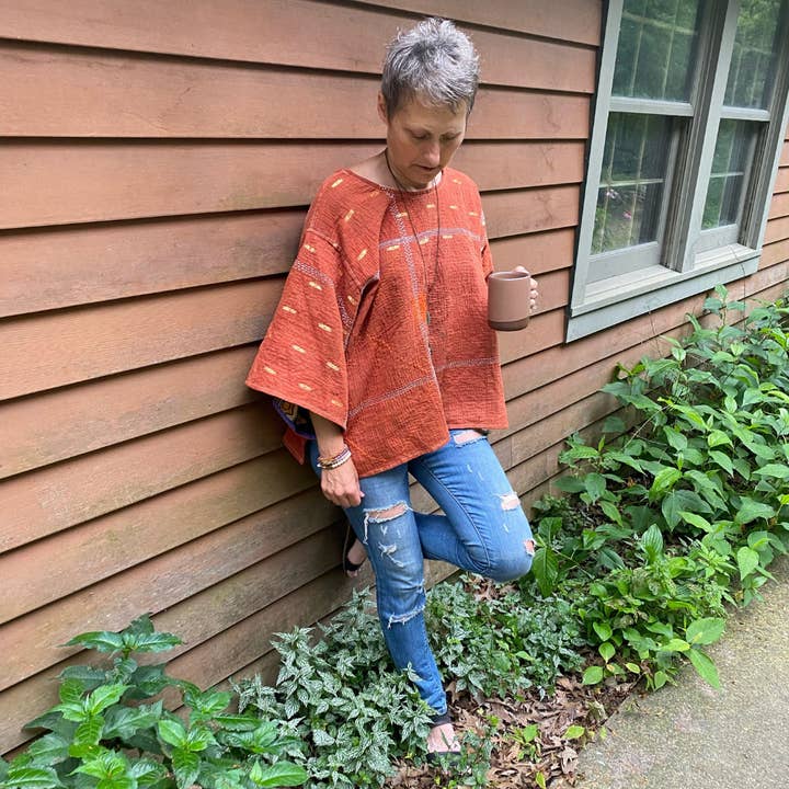 Seeds - Wholesale T-Shirt - Women's - Kantha Shirt | Made From Recycled Cotton Kanthas One Size
