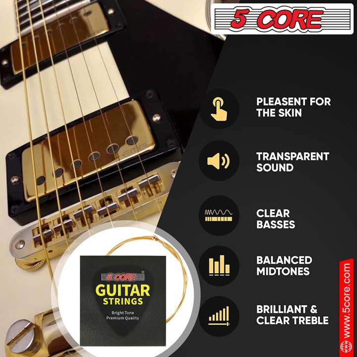 K Cube Inc - Wholesale Musical Instrument - 5 Core Acoustic Guitar 6 String Set Bright Tone Long-Lasting1