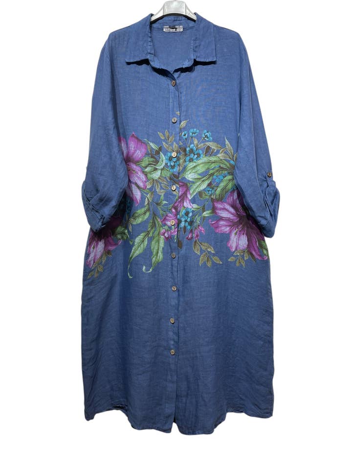 LINEN & COTTON HOUSE - Wholesale Button Down Shirt - Women's - 27202 LONG LINEN SHIRT
