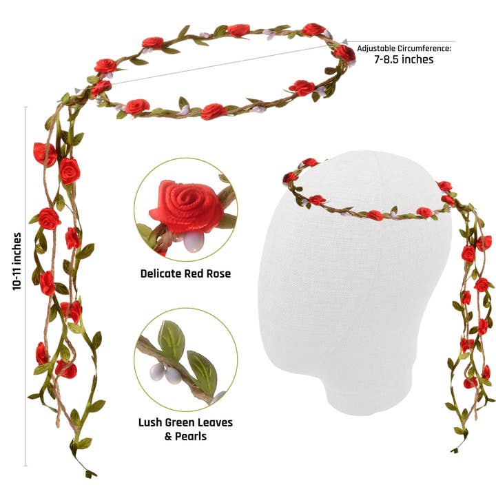 Funcredible - Wholesale Costume – Child - Red Fairy Wings Set with Crown and Glitter - for Girls1