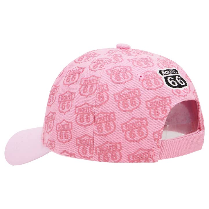 Cap Zone - Wholesale Baseball Cap - Unisex - Route 66 Print Vegan Leather Curved Brim Baseball Cap7