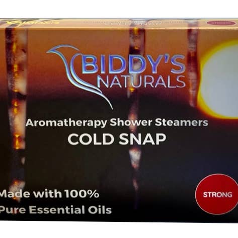 Peppermint COLD SNAP Shower Steamers Aromatherapy 2pk made with 100% Pure Essential Oils & Menthol Crystals, Extra Strong Decongesting for wholesale by Biddy's Naturals