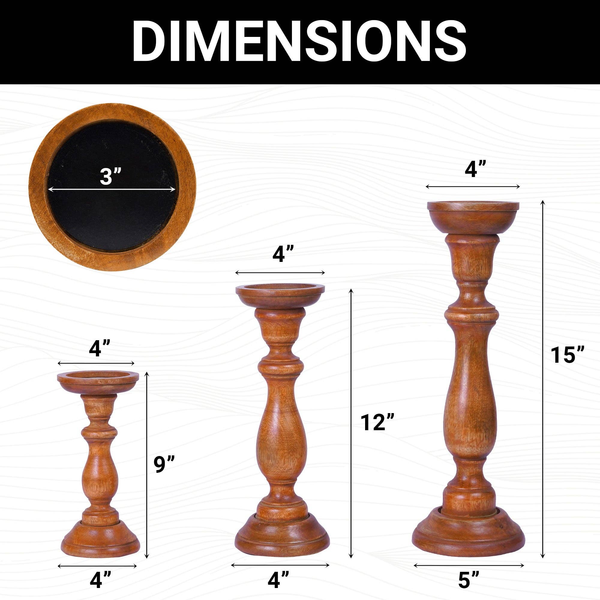 Mela Artisans - Wholesale Candle Holder - Tuli in Medium Polish Candle Holder Set of 33