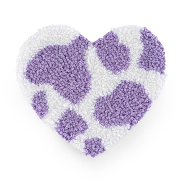 Sottobicchiere a forma di cuore con stampa mucca, sottobicchiere per tazza, sottobicchieri a punch needle per la vendita all'ingrosso da parte di EmbroiderywithAycan