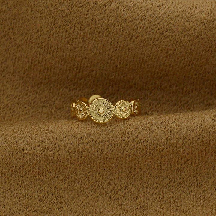 Open Adjustable Stainless Steel Embossed Ring for wholesale by Gooddiy