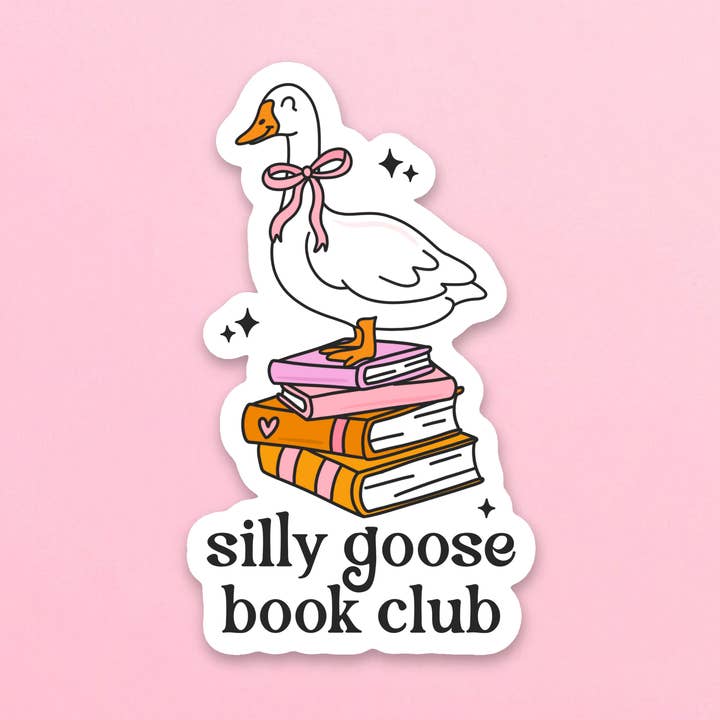 Silly Goose Bookclub Water Resistant Sticker for wholesale by The Sunday Disco