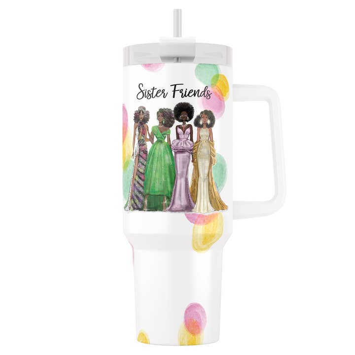 African American Expressions - Wholesale Insulated Mug/Tumbler - Sister Friends Tumbler1