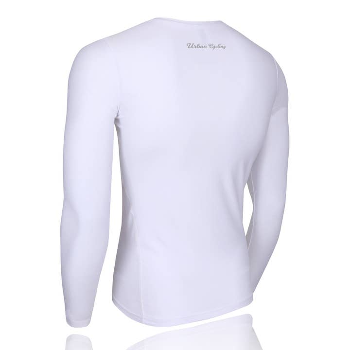 Maillot de corps en mesh pour homme - Sous-vêtement de cyclisme à manches longues blanc pour la vente par Urban Cycling Apparel