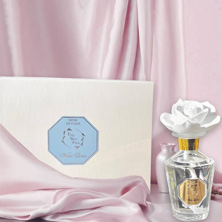 Pretty Valley Home - Wholesale Reed Diffuser - Reed Diffuser Sets !! NEW!! Vintage Rose Ceramic Diffuser -White Lotus1