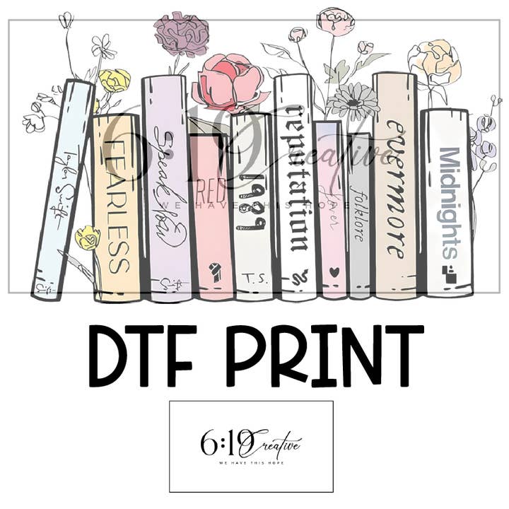 Taylor's Books Era Tour Edition DTF Udskriv for engroshandel hos 6:19 Creative