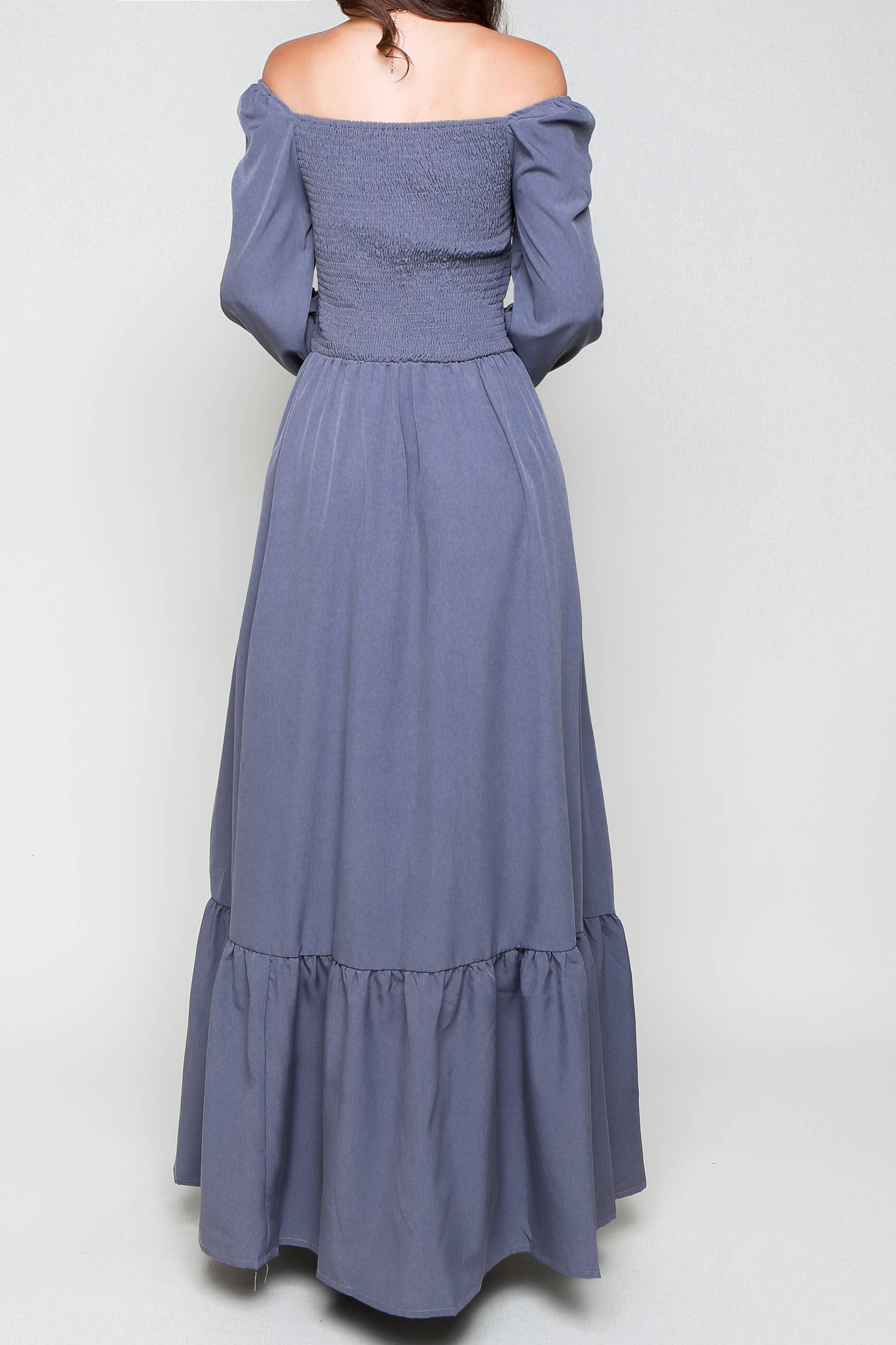 Flarix - Wholesale Dress - Women's - Smocked Square Neck Maxi Dress19