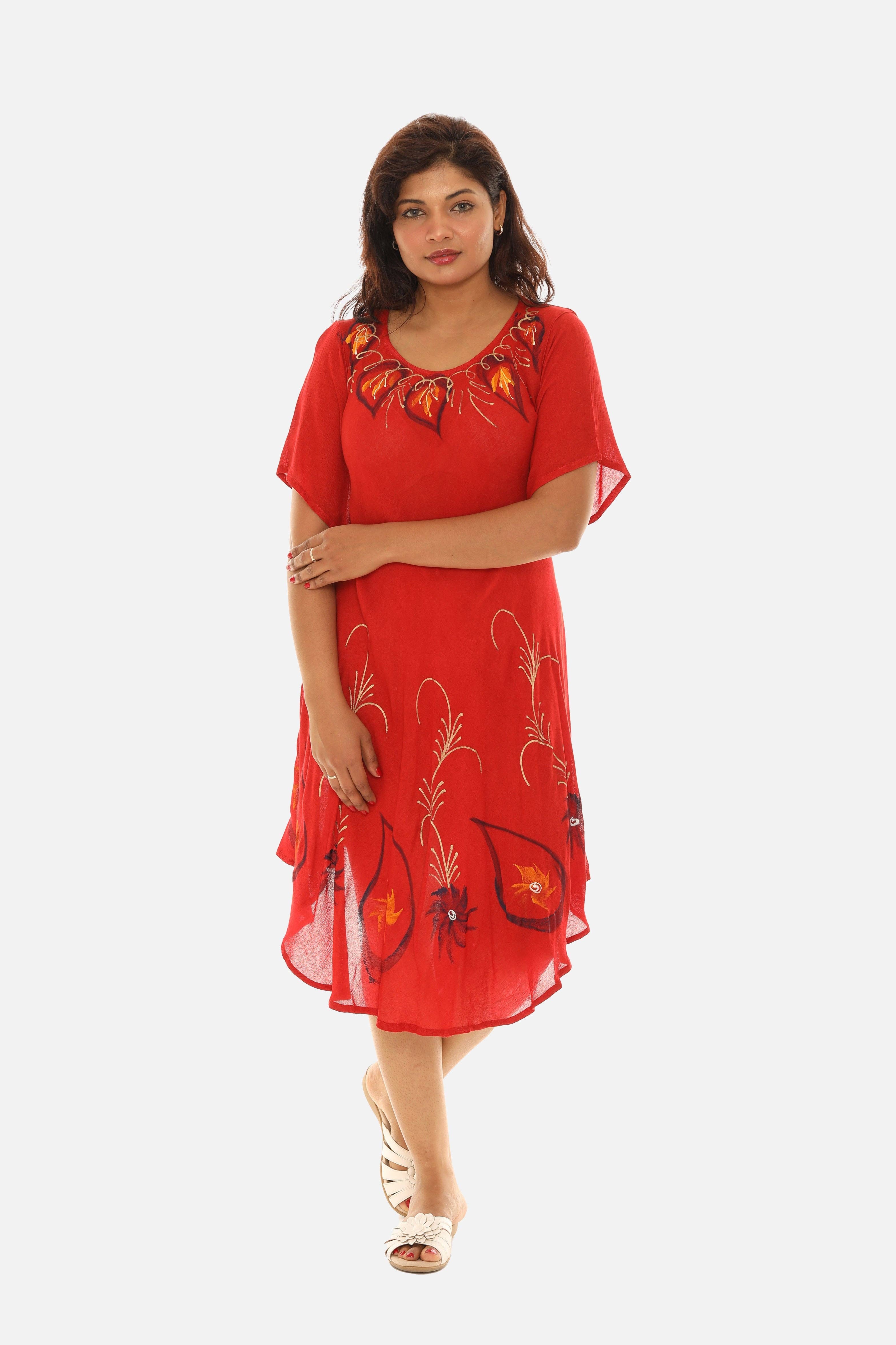 Shoreline Wear. INC - Wholesale Dress - Women's - Rayon Leaf Print Tie Dye Dress10