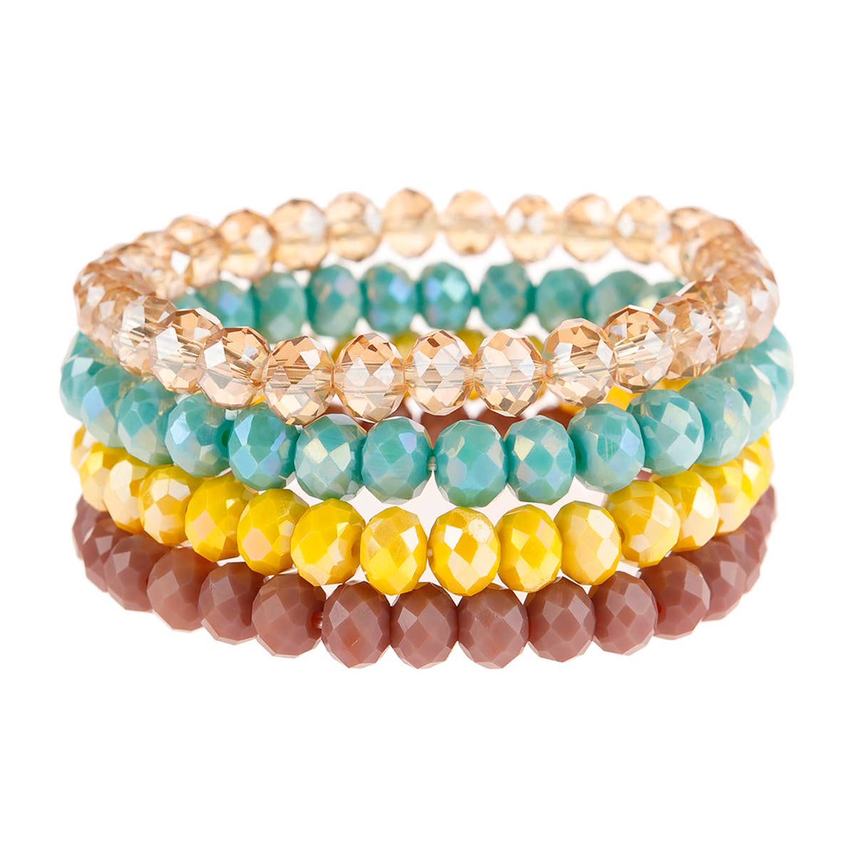 MYS Wholesale Inc - Wholesale Beaded Bracelet - 4 Line Glass Beads Stretch Bracelet16