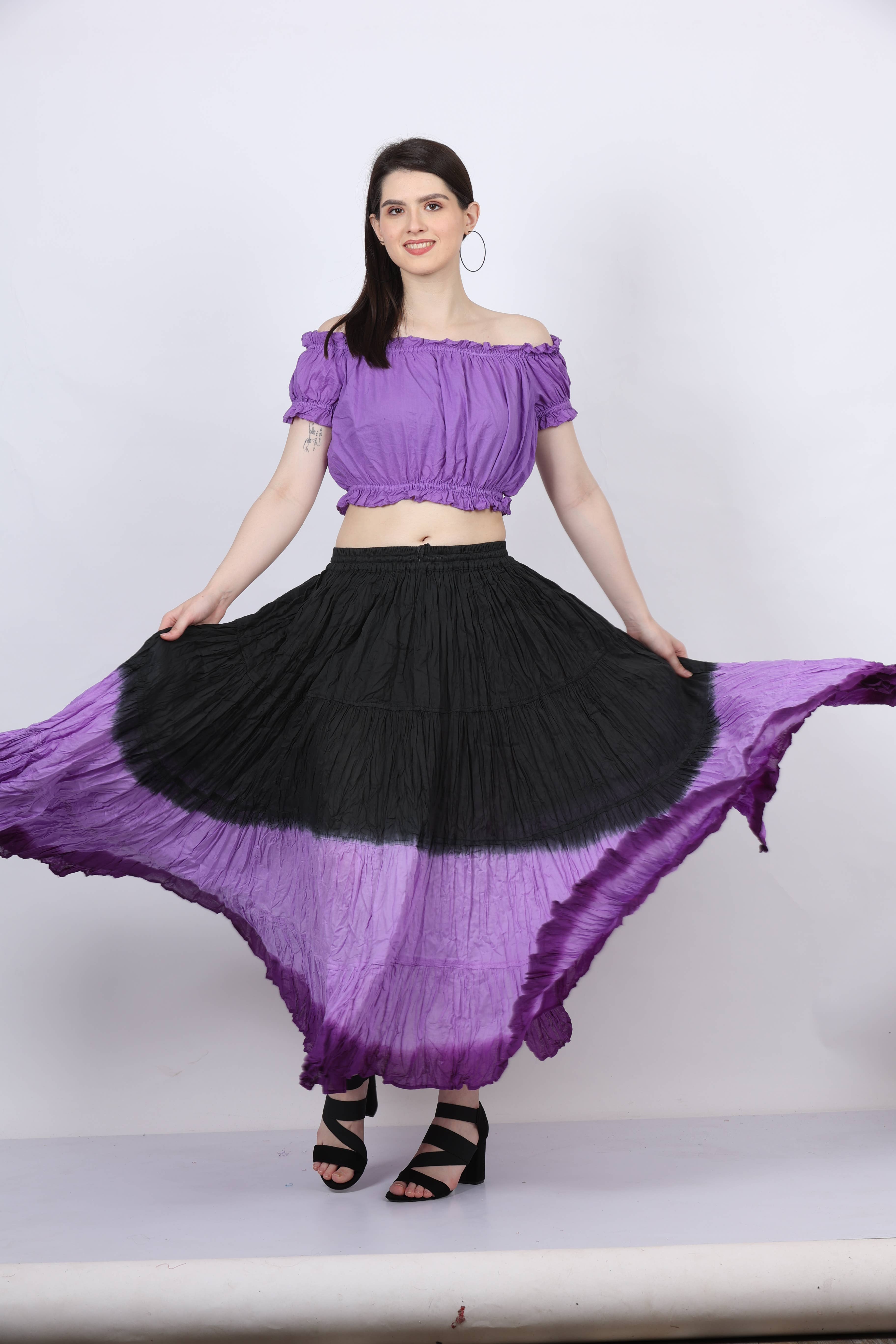 Wevez - Vente Jupe – femme - Jupe Renaissance en coton de 25 mètres de style American Tribal Style8