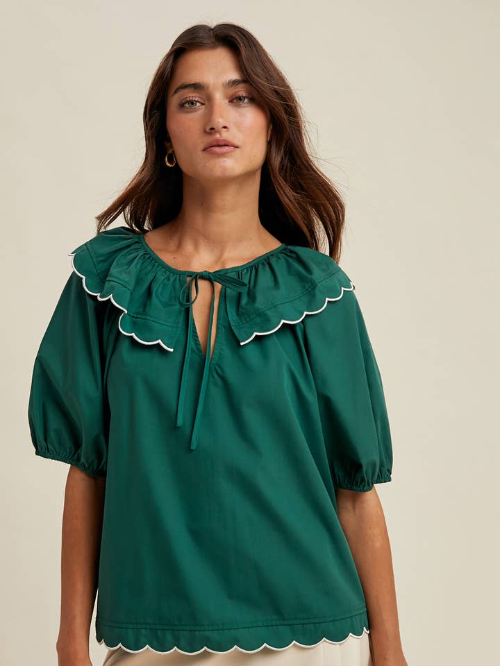 Bluse mit Peter-Pan-Kragen / WL25-10310 für den Großhandel von Wishlist Apparel