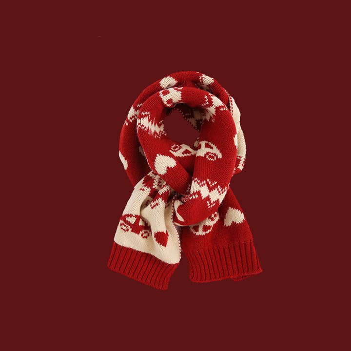 ACCITY - Wholesale Scarf - Women's - Red Knit Scarf - Cozy Winter Christmas Gift_CWASC15008