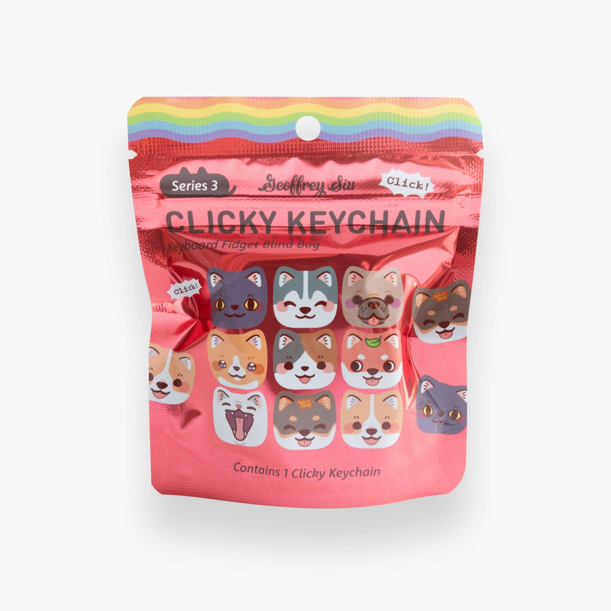 Geoffrey Siu Art LLC - Wholesale Keychain - Unisex - Series 3 Cats and Dogs Clicky Keychain Blind Bag4