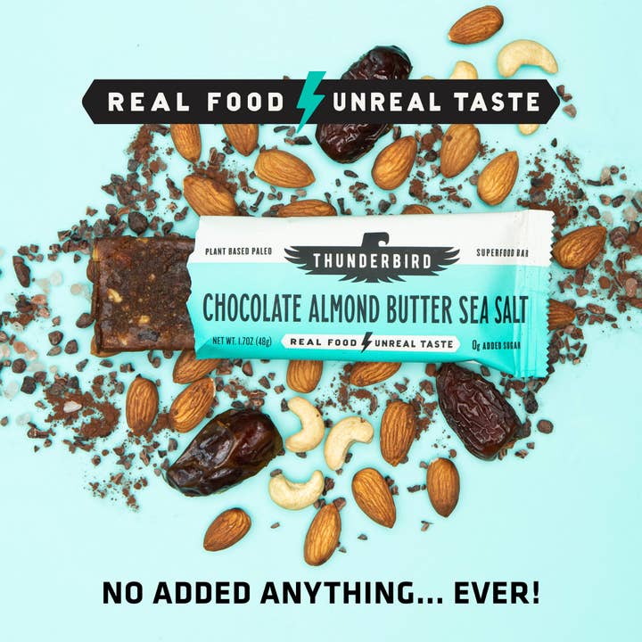 Thunderbird Real Food Bars - Vendita all'ingrosso Barrette - Cioccolato, burro di mandorle, sale marino6