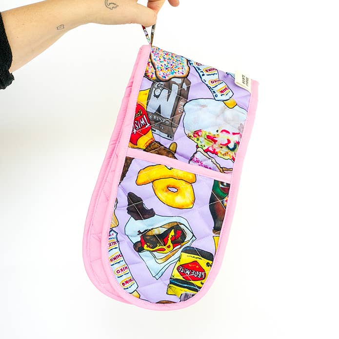 HAPPY POUCH CLUB - DOUBLE OVEN MITT for wholesale by Big Bite Studios