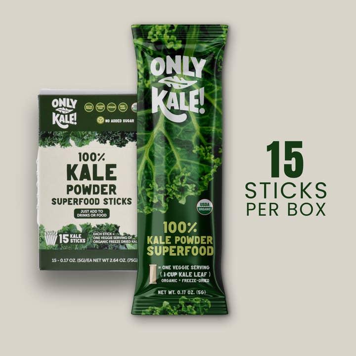 OnlyKale - Wholesale Protein/superfood powder - OnlyKale Sticks – Nutrient-Dense, Organic, On-the-Go Greens1