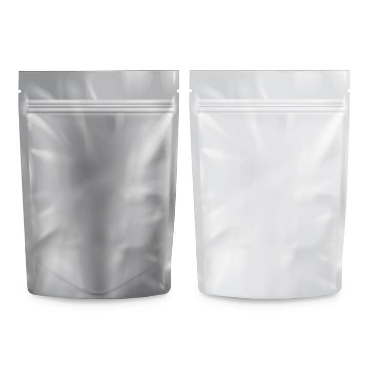 1/8 Ounce Mylar Bags - Loud Lock - 100ct White/Clear for wholesale by Cannatron