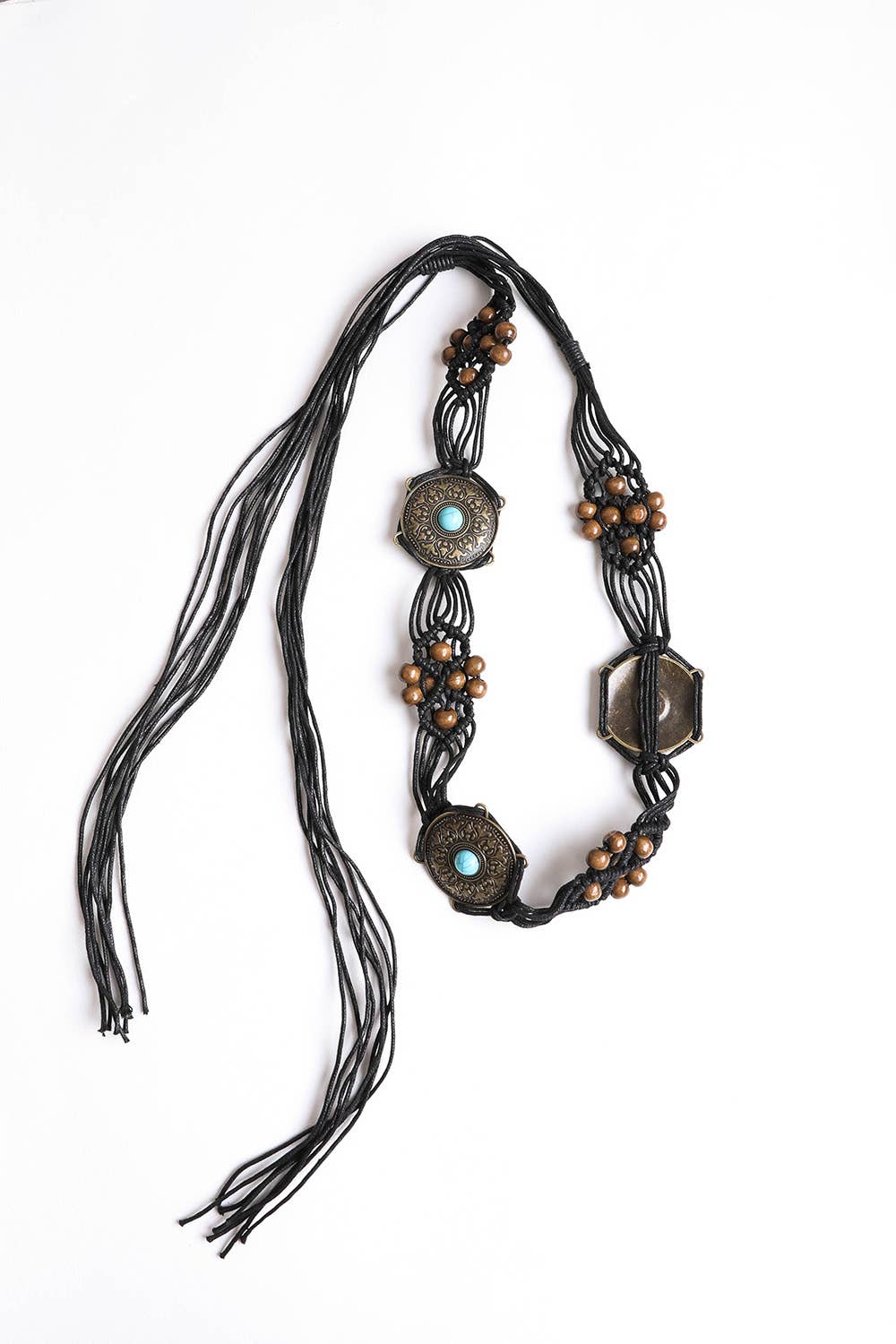 Leto Accessories - Wholesale Belt - Women's -  Medallion Macrame Belt - Boho-Chic Style2