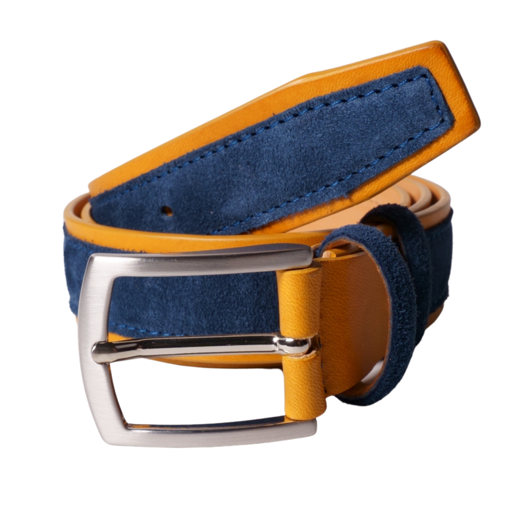 Tailorbelt - Wholesale Belt - Men's - Italian handcrafted yellow and blue men's sports belt3