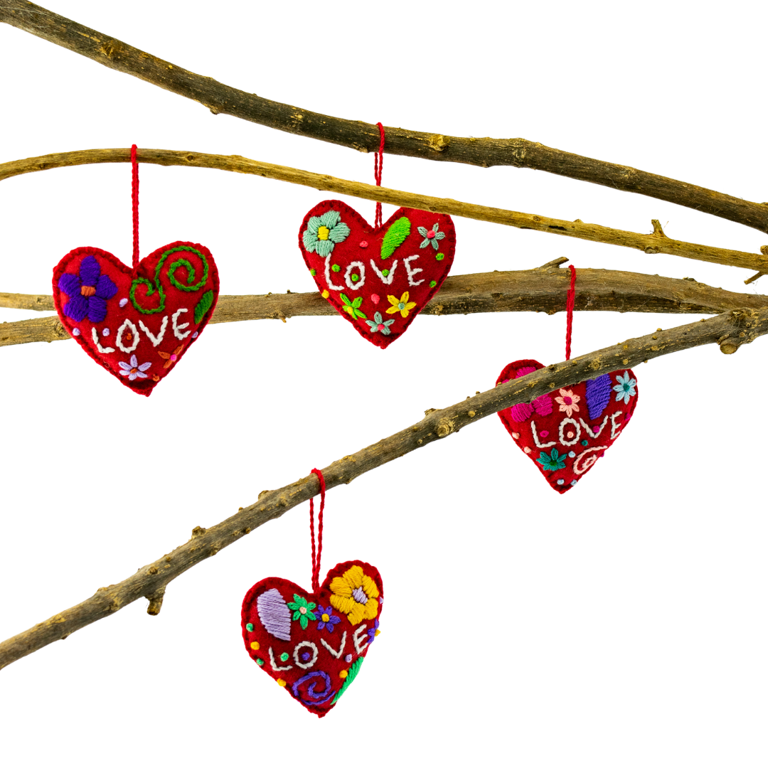 Lumily - Wholesale Ornament - Love Heart Embroidered Handmade Ornament - Mexico3