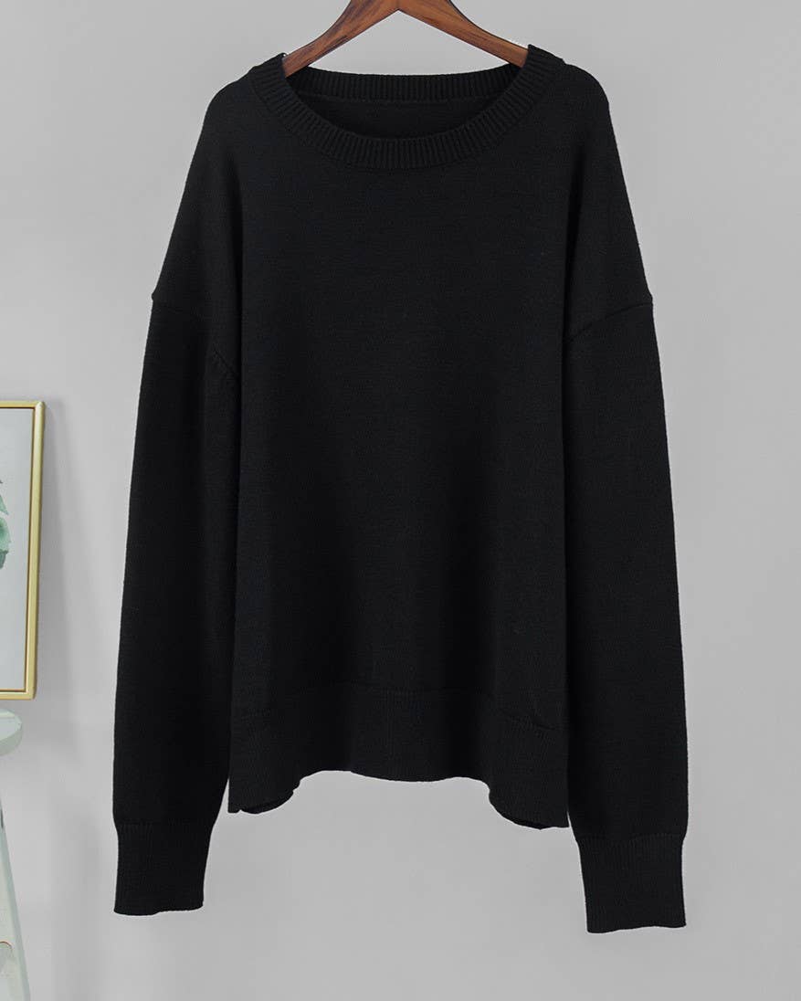 HIDDENBRAND - Wholesale Knit Sweater - Women's - Essential Basic Round Neck Sweater Top3