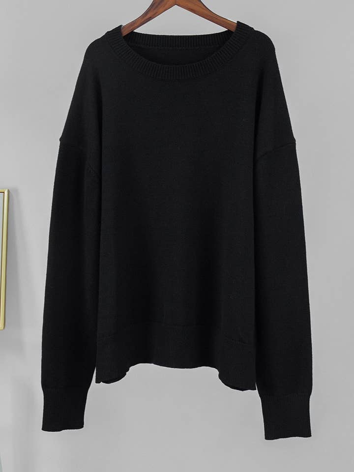 HIDDENBRAND - Wholesale Knit Sweater - Women's - Essential Basic Round Neck Sweater Top3