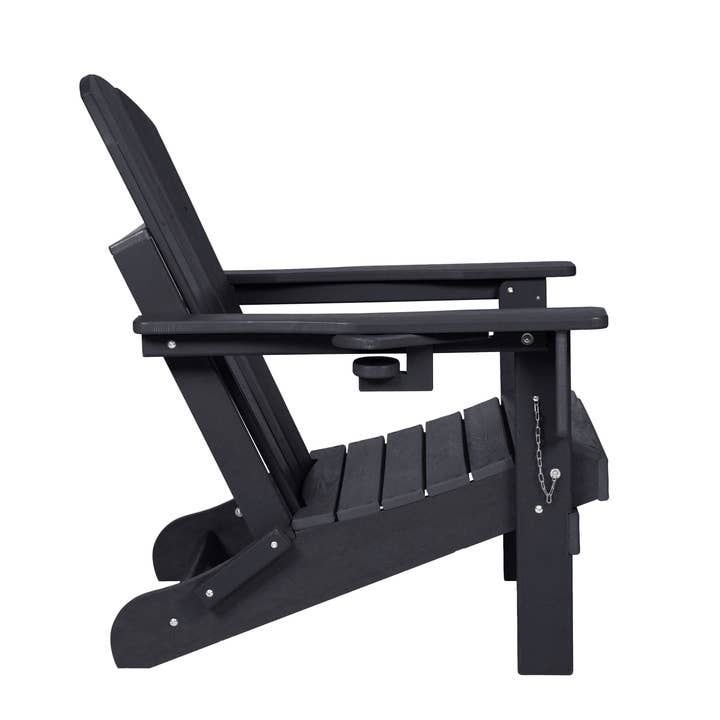 39F Inc. - Wholesale Patio Set - HDPE Folding Adirondack Chair with Dual Cup Holder, Weatherp6