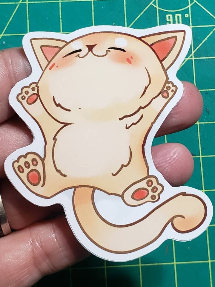 Adesivo Vinil 3" - Tempo da Barriga do Gato - Computador portátil Garrafa por atacado de Misty Figs