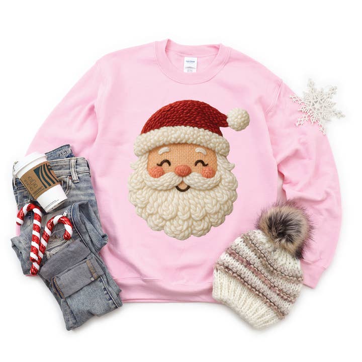 Southern Attitude Designs Inc - Wholesale Graphic Sweatshirt - Women's - FAUX YARN SANTA- Graphic Sweatshirt0