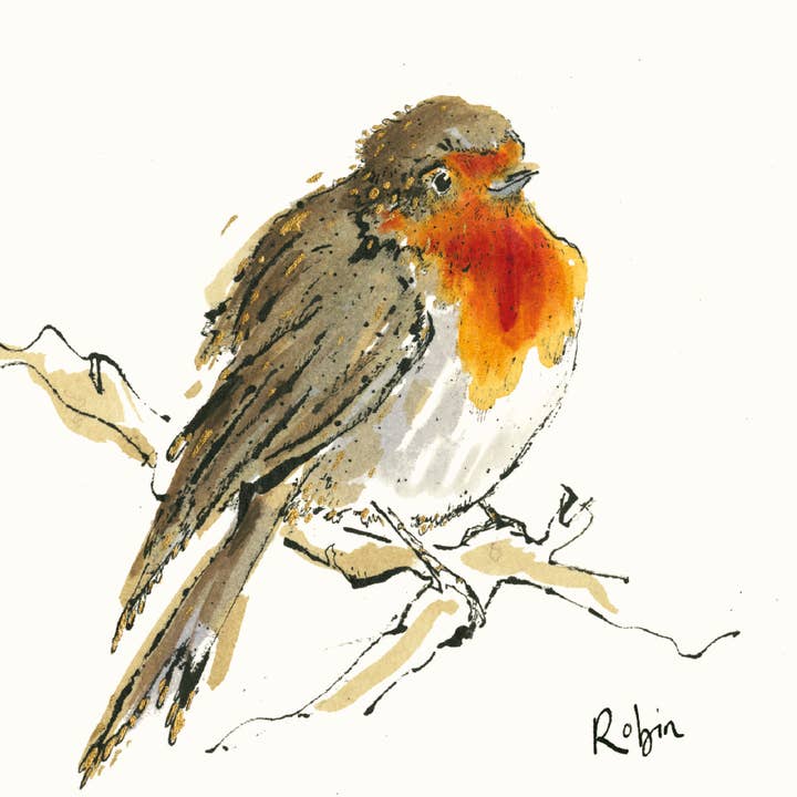 Robin Card for wholesale by Anna Wright Ltd