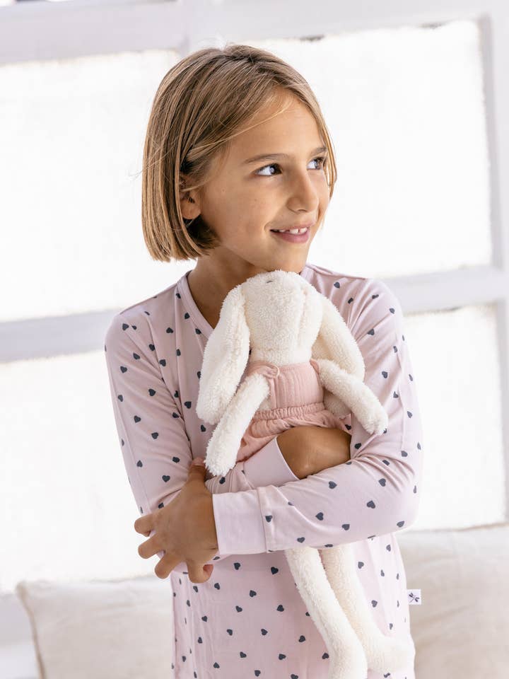 Conjunto de Duas Peças Little Hearts Bamboo por atacado de Lilulila