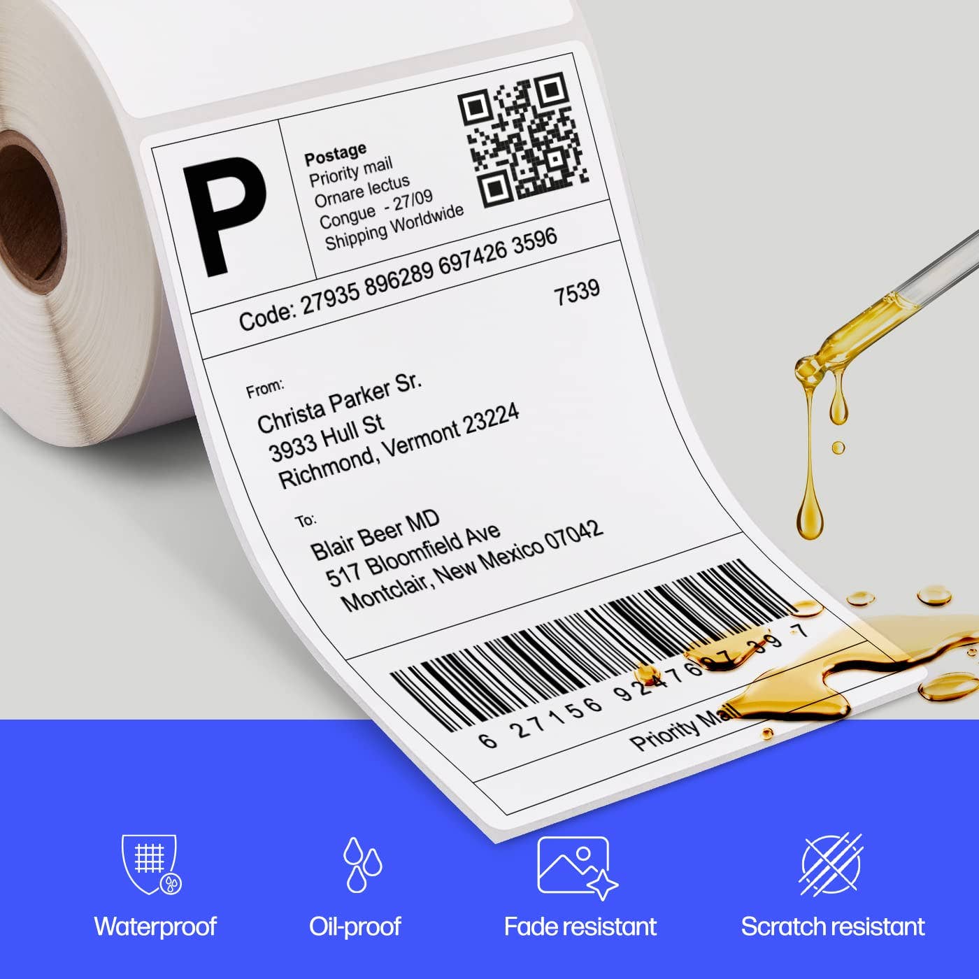 HP - Wholesale Gift Tag Label - HP Direct Thermal Shipping Labels Multipurpose Thermal Label31