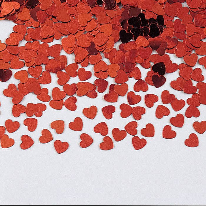 Bulk Party Decor - Wholesale Confetti - Red Heart Confetti, 0.5 Ounce Package