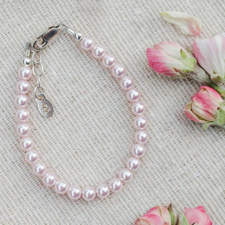 Sterling Silver Pink Pearl Baby Girl & Children's Bracelet for wholesale by Cherished Moments