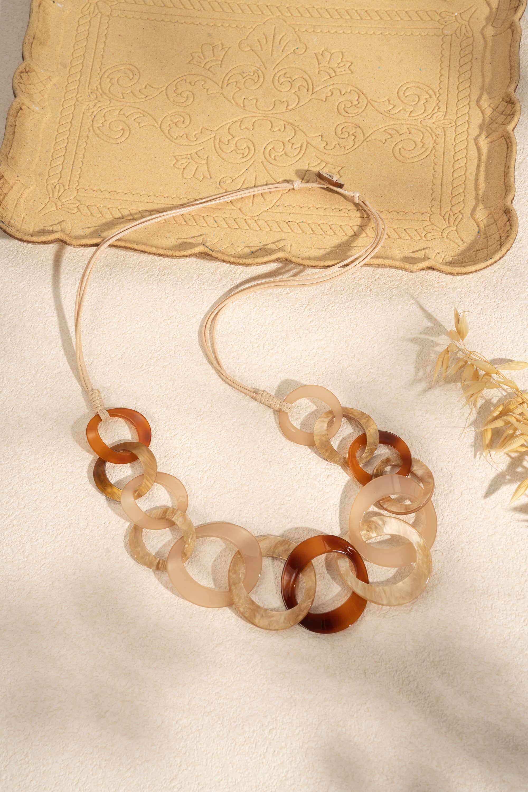 COSMOS - Wholesale Beaded/Pearl Necklace - Long Link Necklace Resin Bohemian Chic0