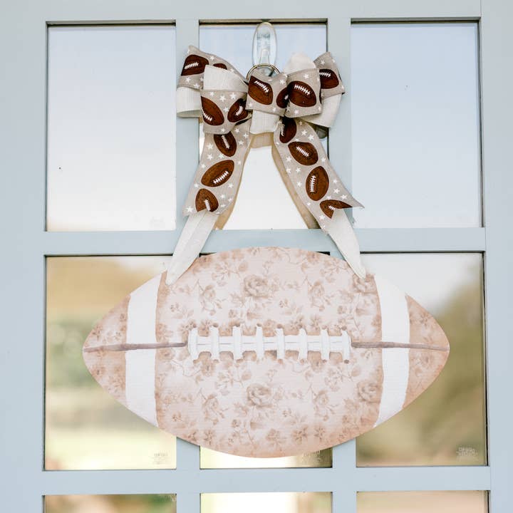 Fall is for Football (Floral)- Door Hanger for wholesale by Front Porch Elegance