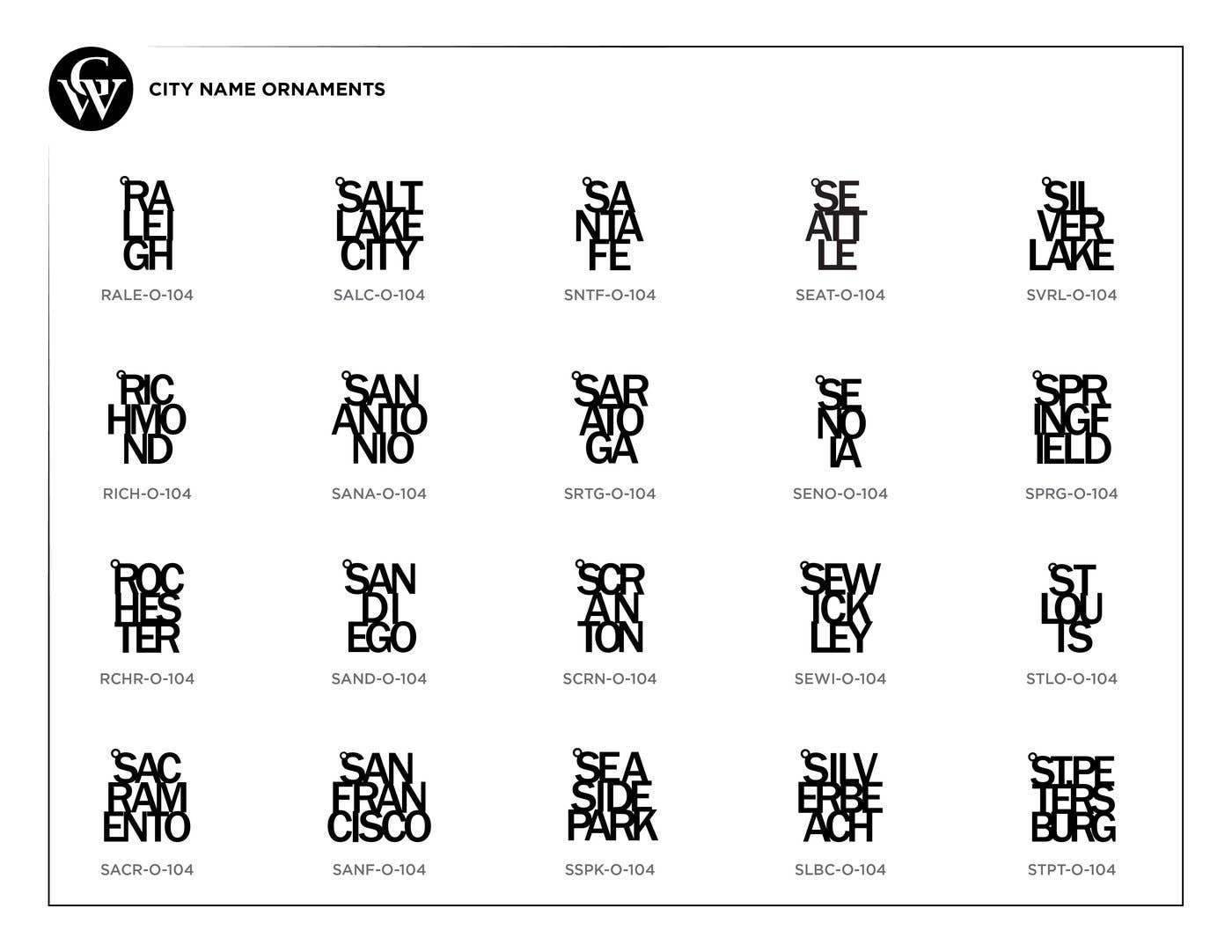 Grainwell - Wholesale Ornament - City Name Ornament8