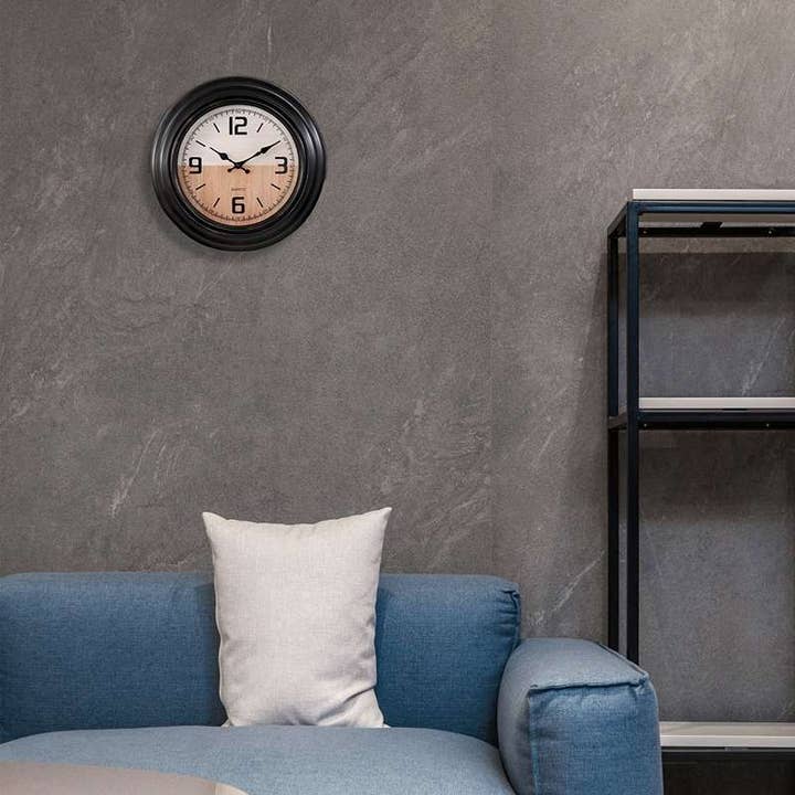 Ledsone – wholesale Wall clock – Black Round Vintage Large Wall Clocks for Living Room ~ 51545