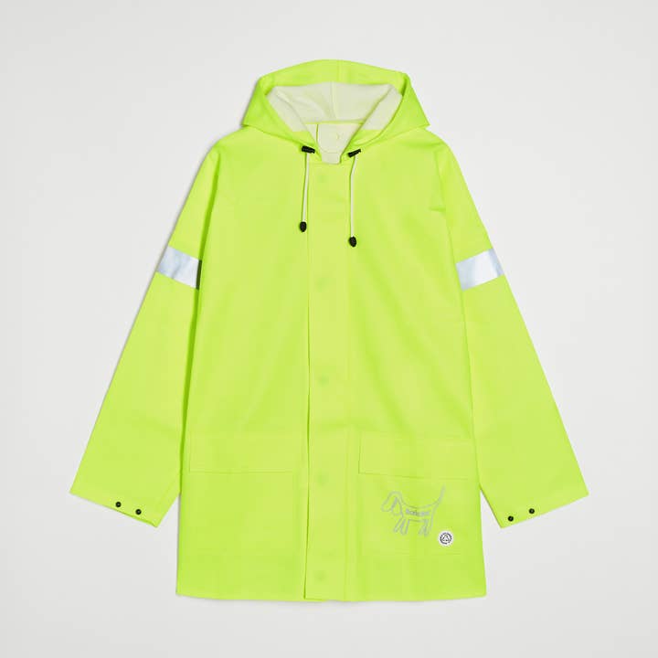 Hi-Vis Yellow Upcycled Human Raincoat for wholesale by Barkalot