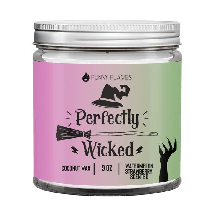 Perfectly Wicked - Wicked movie merch candle gift for wicked for wholesale by Funny Flames Candle Co - Les Creme