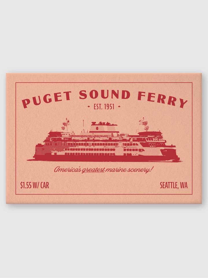 Puget Sound færgepostkort for engroshandel hos Pike Street Press