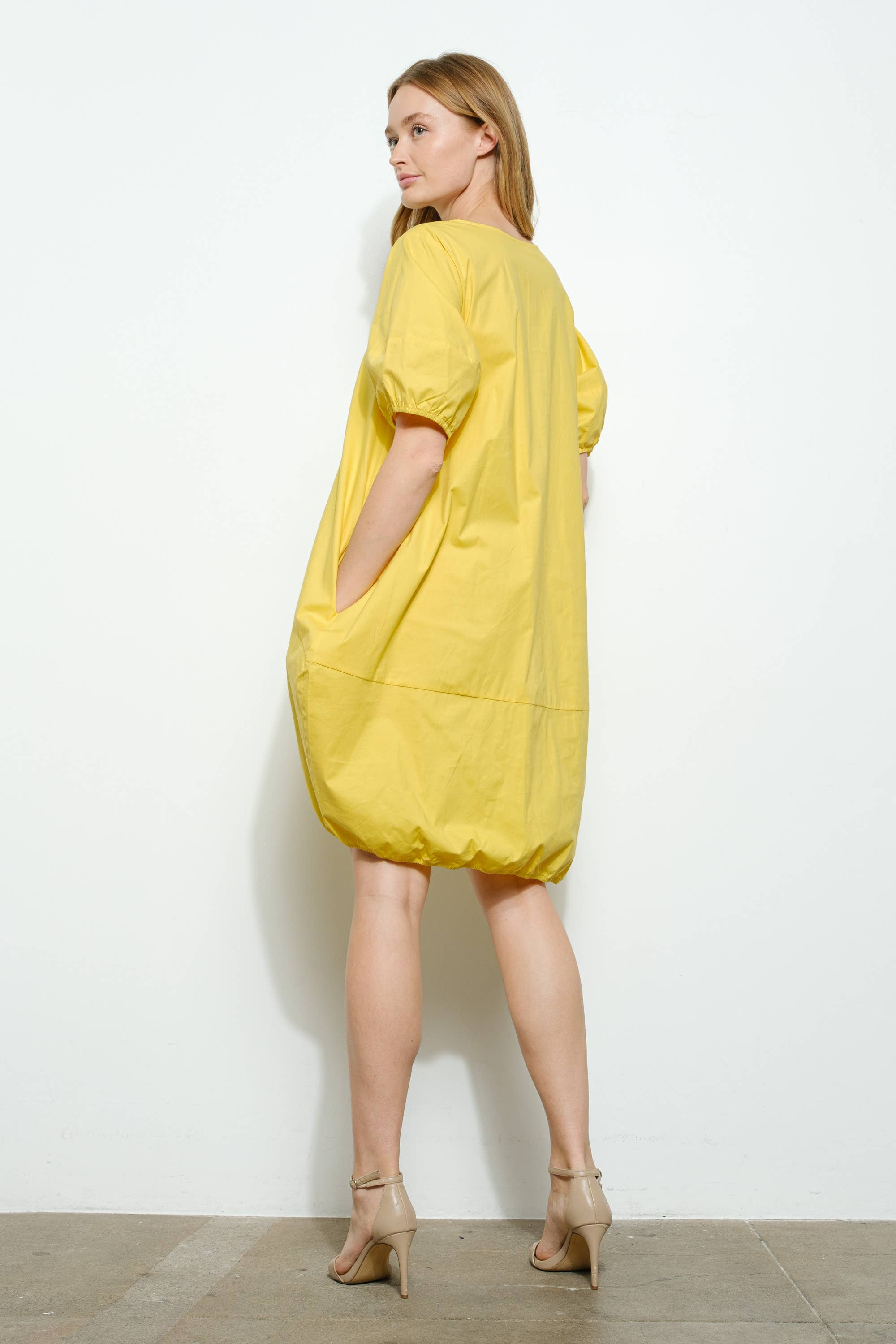 Bloidy - Vente Robe – femme - Robe mini bulle en popeline à manches courtes - D10482SS9